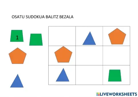 Sudoku erreza formak