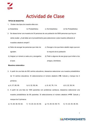 Tipos de muestra Sistemático 1