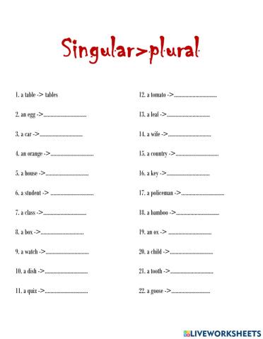 Singular-plural noun
