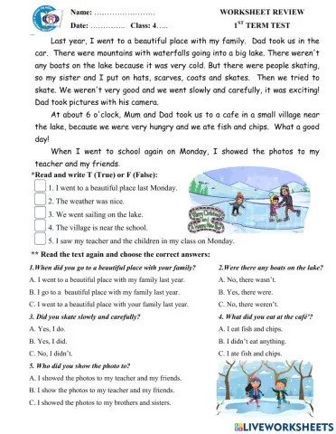 Review-Reading (Past Tense)