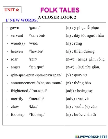 English 8- unit 6- a closer look 2