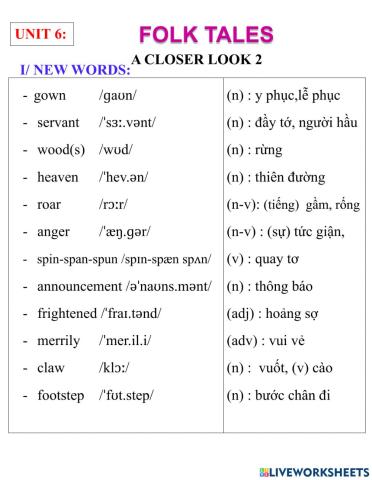 English 8- unit 6- a closer look 2