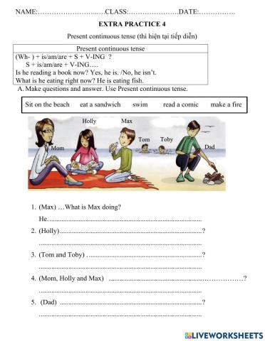 Extra 4 - present progressive - family and friends 5