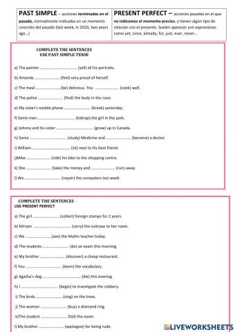 PAST SIMPLE and PRESENT PERFECT