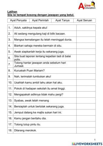 STD 5 Jenis-jenis Ayat