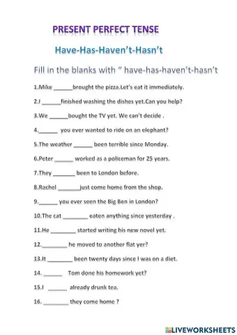 Present perfect tense