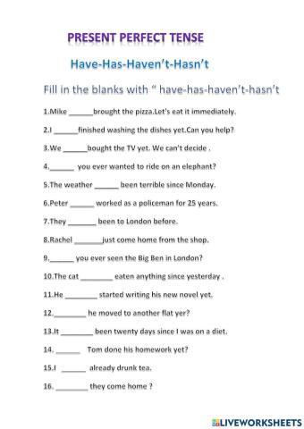 Present perfect tense