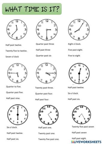 Telling the time