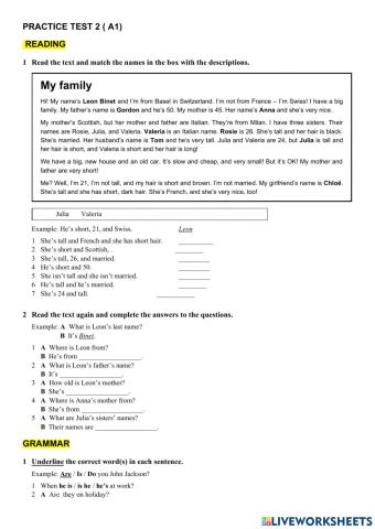 Practice test beginners