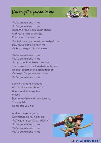 You've got a friend in me