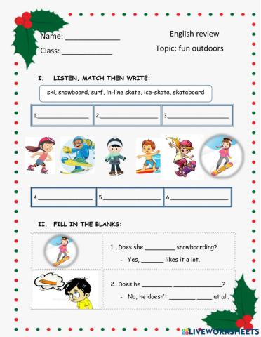 Unit 1: Fun Outdoors-sport