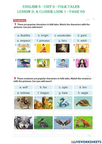 English 8 - U6- A Closer Look 1