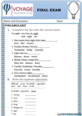 Final test - Pre-intermediate