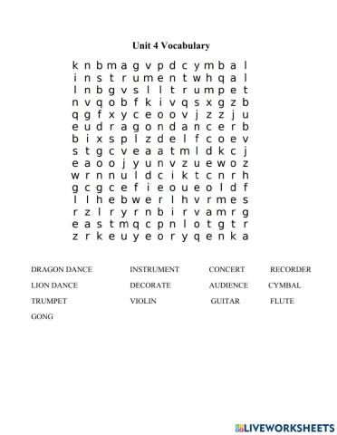 Grade 5 ff unit 4 vocabulary