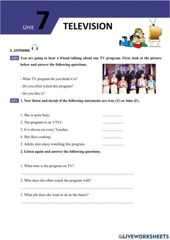 English 6 Big4 Unit 7 - Listening and Writing Skills