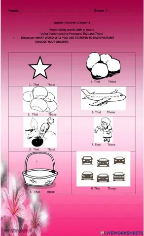 Using Demonstrative Pronouns That and Those