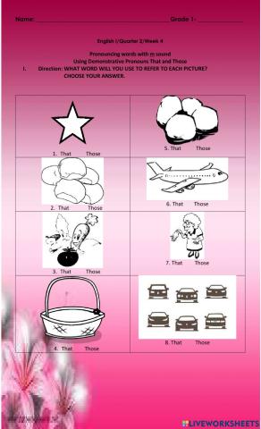 Using Demonstrative Pronouns That and Those