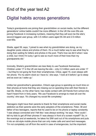 End of the year test