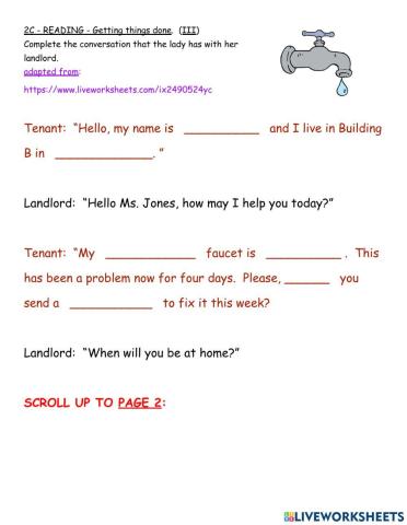 Phone the landlord about problems