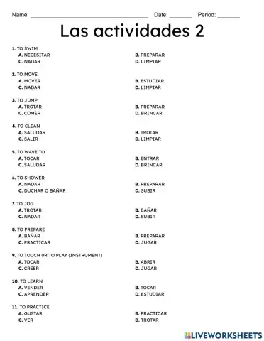 Las actividadeds 2