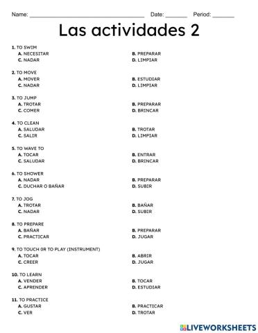 Las actividadeds 2