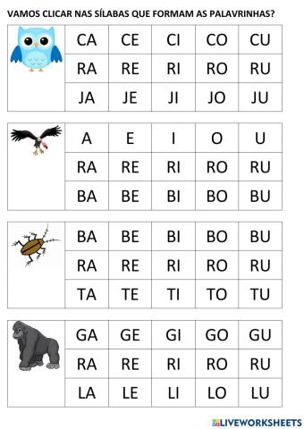 Toque nas sílabas corretas