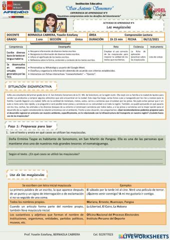 Uso de las mayúsculas