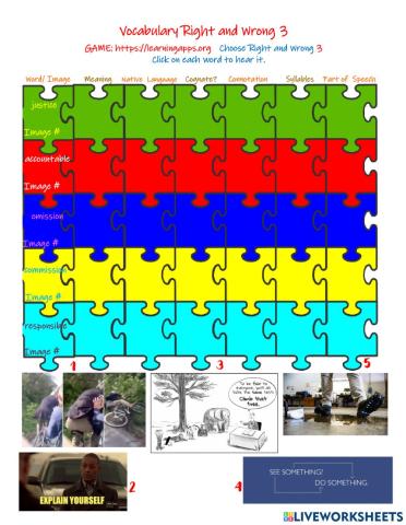 Right and Wrong Vocabulary 3