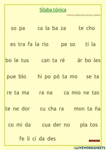 Sílaba tónica 01