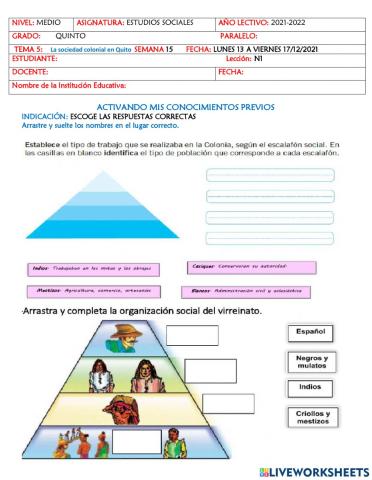 La sociedad colonial en Quito