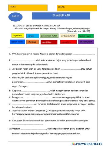 Sumber air di malaysia