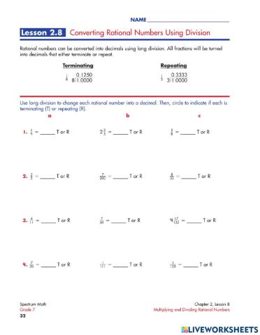 Converting Rational Numbers Using Long Division (Part 1)