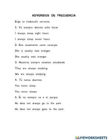 Adverbios de frecuencia