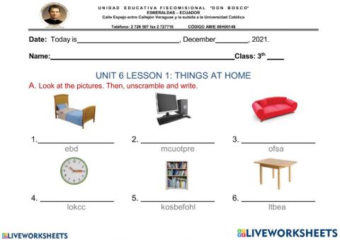 UNIT 6 LESSON 1-Things at home