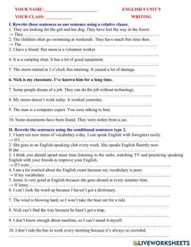 English 9 unit 9 write