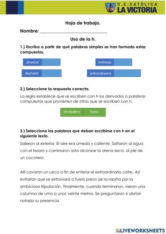 Uso de la h