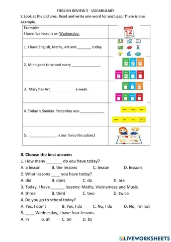 Grade 5 - Review Unit 6