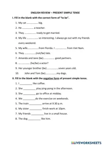 Grade 5 - Present simple