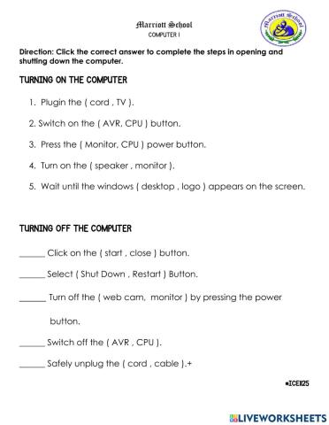 Opening and Closing Computer
