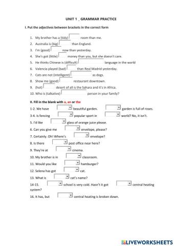Comparative & Superlative, Articles