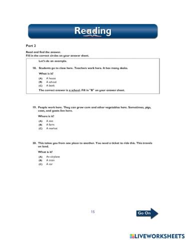 TOEFL primary test