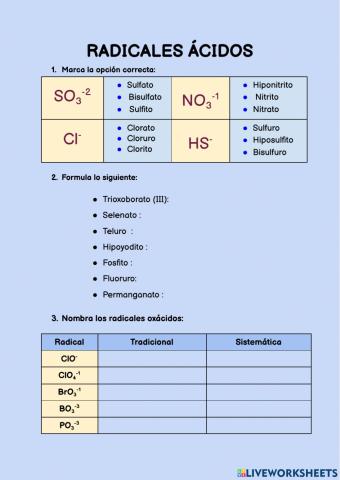 Radicales ácidos