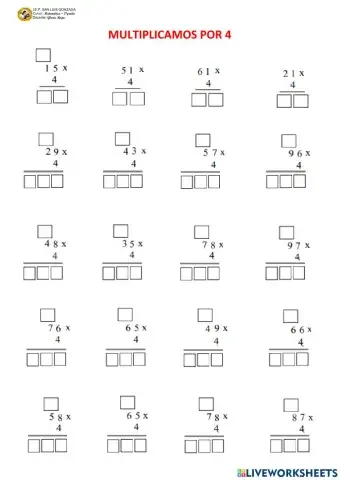 Multiplicación de dos cifras