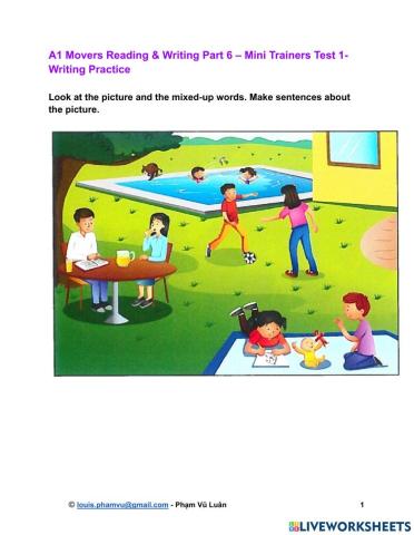 A1 Movers Reading & Writing Part 6 – Mini Trainers Test 1- Writing Practice