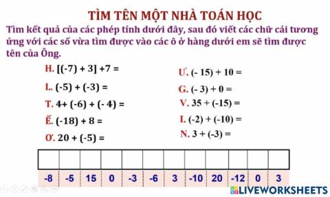 Cộng trừ số nguyên