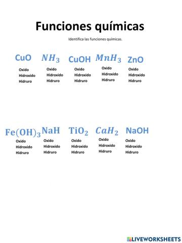Funciones quimicas