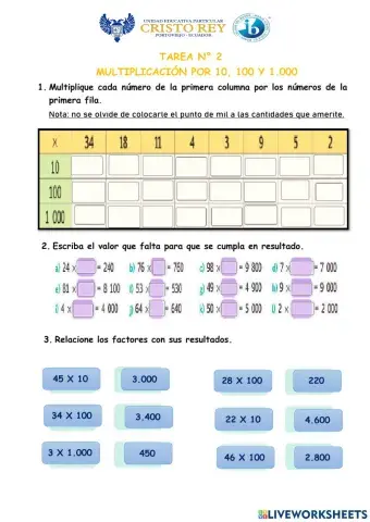 Multiplicación por 10, 100, 1.000