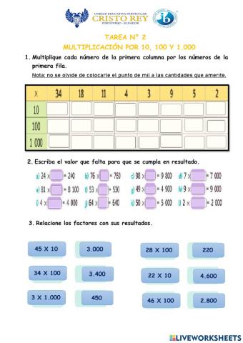 Multiplicación por 10, 100, 1.000