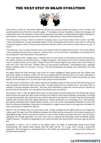 The Next Step in Brain Evolution