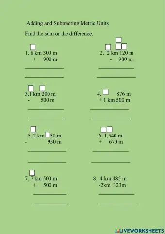 Adding and Subtracting Metric Units